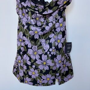 Lulus Floral Black and Purple Women's dress